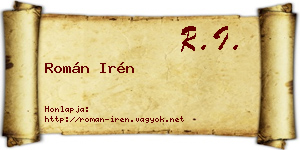 Román Irén névjegykártya